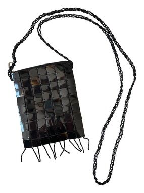 Vintage Tortoise Shell Beaded Bag Y2K Minimalist Crossbody Purse